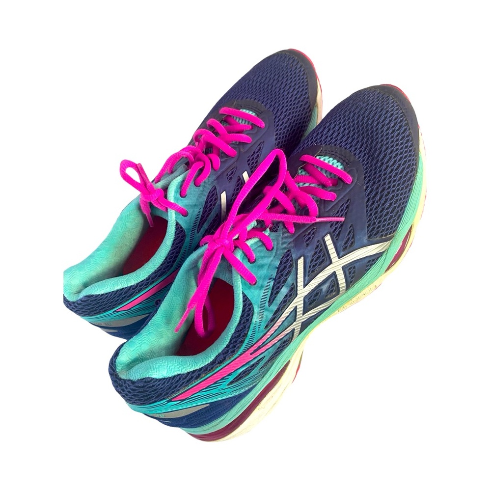 ASICS Woman’s Running Shoes Size 11 Navy Blue & Hot Pink - Picture 4 of 4